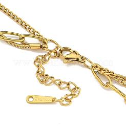 Placcatura ionica (ip) 201 collane multistrato in acciaio inossidabile&nbsp;NJEW-K270-16G