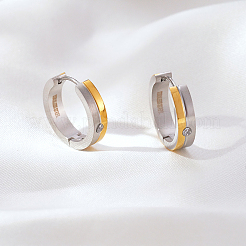 Zweifarbige Strass-Creolen aus Edelstahl 304 für Damen&nbsp;OJ2357-2