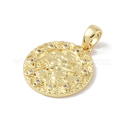 Pendenti in zirconi cubici trasparenti in micro pavè di ottone&nbsp;KK-P273-15A-G