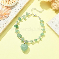 4 braccialetti con ciondoli a cuore in pietre preziose miste naturali in stile 4&nbsp;BJEW-TA00295