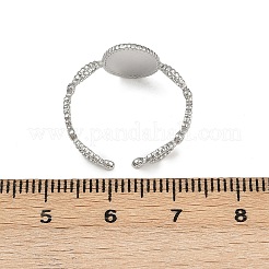 Ovale Manschettenringe aus 304 Edelstahl mit Emaille für Damen&nbsp;RJEW-G355-01P-02