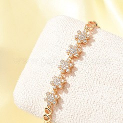Bracelets en laiton à maillons en zircone cubique à micro pavé&nbsp;KK-R217-42G