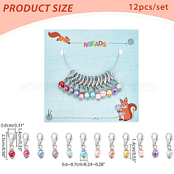 12 ciondolo decorativo in perle di vetro di 12 stili&nbsp;HJEW-NB0001-46