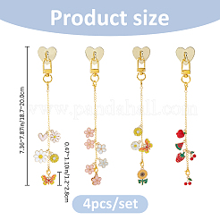 4 pieza de decoración para teléfono móvil con forma de flor&nbsp;HJEW-FH00272