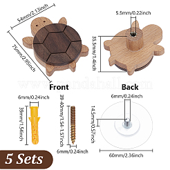 Kleiderhaken aus Holz in Schildkrötenform&nbsp;AJEW-WH0248-922