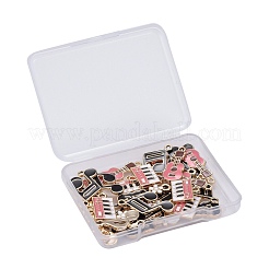 30pcs 5 pendentifs en émail en alliage de thème de musique plaqué or léger&nbsp;ENAM-ZZ0001-08LG