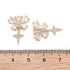 Pendentifs avec zircon cubiques à micro-pavés en laiton&nbsp;KK-B125-27G
