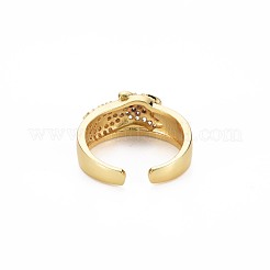 Bague de manchette léopard zircone cubique&nbsp;RJEW-S045-138