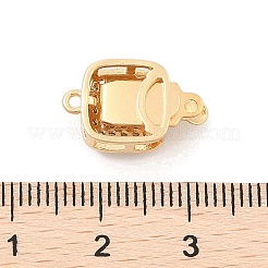 Messingmikropavé mit klaren Zirkonia-Kastenverschlüssen&nbsp;KK-C080-10G