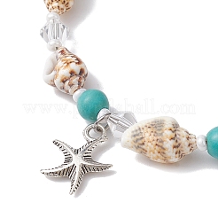 3-teiliges Set mit 3 Seestern-Charm-Armbändern aus Legierung&nbsp;BJEW-JB10090