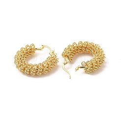 Orecchini a cerchio massa filo di ottone per le donne&nbsp;EJEW-G337-01G