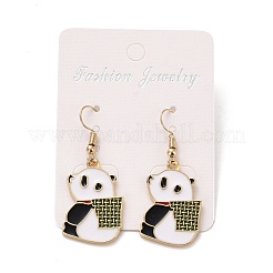 Orecchini pendenti in smalto panda per donna&nbsp;EJEW-Z015-11