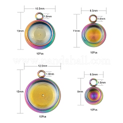 40 pz 4 stile placcatura ionica (ip) 304 impostazioni cabochon pendente in acciaio inossidabile&nbsp;STAS-LS0001-56MC