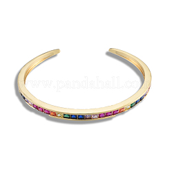 Bunter Zirkonia-Armreif mit offener Manschette&nbsp;BJEW-N014-009