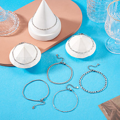 7 Set Armbänder aus 304 Edelstahl: Figaro-Ketten&nbsp;BJEW-TADJ00001