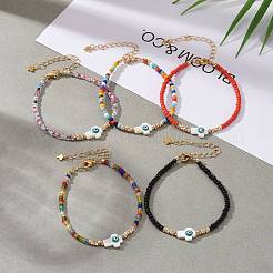 Cruz con pulseras de cuentas de mal de ojo&nbsp;BJEW-JB06289