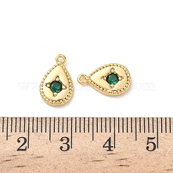 Breloques en laiton avec zircone cubique de micro pave&nbsp;KK-D504-20B-G