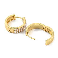 Orecchini a cerchio in ottone con perle finte&nbsp;EJEW-Q785-09G