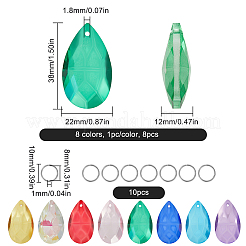 DIY-Set zur Herstellung eines Schlüsselanhängers in Tropfenform aus Glas und Edelstahl&nbsp;DIY-SP0001-22