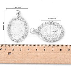 Oval Legierung Strass Anhänger Fassungen&nbsp;X-ALRI-T354-01S