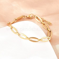 Schmucksets aus ovalem Gliederarmband und Halskette aus Edelstahl 304&nbsp;SJEW-L199-06G