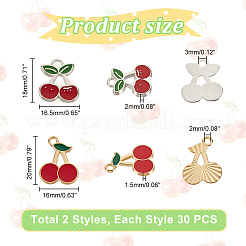 60pcs 2 styles de pendentifs en émail en alliage&nbsp;ENAM-HY0001-28