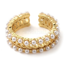 Anelli a polsino aperto in ottone con catena a cordolo per donna&nbsp;RJEW-Z070-03G