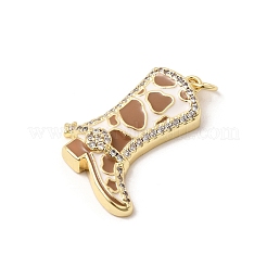 Pendentifs avec zircon cubiques à micro-pavés en laiton&nbsp;KK-H267-112G-02