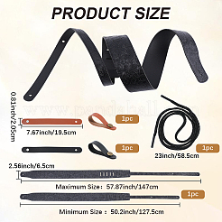 3 Stück 3 Stile verstellbarer Schultergurt aus PU-Leder für Gitarre&nbsp;AJEW-CL0003-60