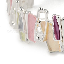 Braccialetti elastici con maglie in lega smaltata colorata&nbsp;BJEW-B100-05S