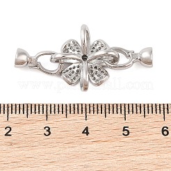 Fleur de placage en rack en laiton pavé de zircone cubique claire fermoirs à rabattre&nbsp;FIND-Q112-01P