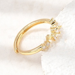 Anelli da dito da donna in ottone con micro pavé di zirconi cubici&nbsp;CU-CBAE7DF-14G-03