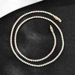 925 collier tennis en argent sterling avec cristaux et zircones cubiques pour femme&nbsp;NJEW-C096-01A-G02