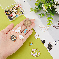30pcs 15 Arten Legierungs-Emaille-Charms&nbsp;ENAM-SC0003-27