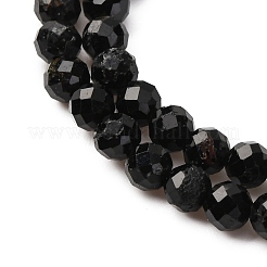 Natürliche schwarze Turmalin Perlen Stränge&nbsp;G-D320-A04-4mm