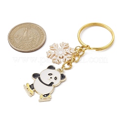 Schlüsselanhänger aus Emaille mit Schneeflocken- und Panda-Legierung&nbsp;KEYC-JKC00630-02