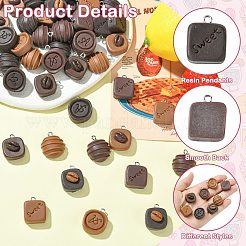 12pcs 12 Arten undurchsichtige Harzanhänger&nbsp;RESI-CJZ0001-09