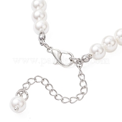 Braccialetto con perline di conchiglia rotonde e strass in ottone per donna&nbsp;BJEW-JB12871