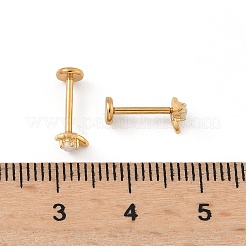 Boucles d'oreilles à tige en acier inoxydable 304 avec opale synthétique&nbsp;EJEW-B143-01G-05