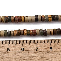 Brins de perles en jaspe picasso naturel/jaspe polychrome&nbsp;G-L624-I15-2x4mm