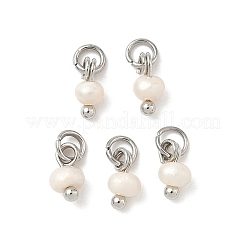 Pandahall, 10 ciondoli con perle d'acqua dolce avvolte in filo di rame, per la creazione di gioielli, vero filo di rame placcato oro 18 K