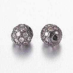 Perline zirconi micro pave  in ottone&nbsp;ZIRC-L067-36-NR