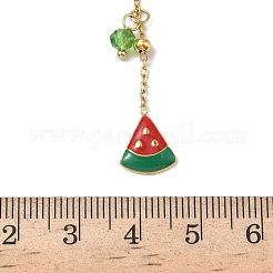 Sommer 304 Edelstahl Emaille & Acryl rote Erdbeere Wassermelone Kirsche Anhänger Y Halsketten für Frauen&nbsp;NJEW-G180-07G