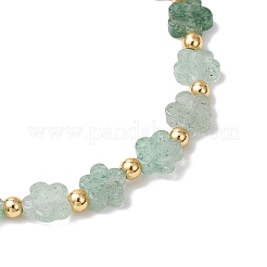 Natürliche grüne Erdbeerquarzperlen Stretch-Armbänder für Frauen&nbsp;BJEW-JB11768-07