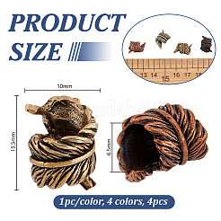 4 pièces 4 couleurs perles en laiton&nbsp;KK-OC0001-66