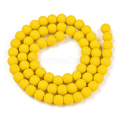 Chapelets de perles en verre opaques&nbsp;LS-GLAA-T032-P6mm-MD08