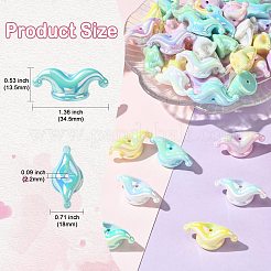 60 pièce de perles acryliques opaques à placage UV de 6 couleurs&nbsp;PACR-CJ0001-45