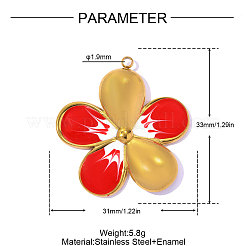 Valentinstag 304 Edelstahl Emaille Anhänger&nbsp;STAS-OY016-64G