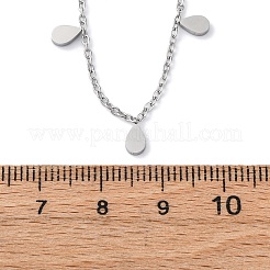 Collares con borlas en forma de lágrima de acero inoxidable 304&nbsp;NJEW-R026-24P