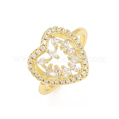Anelli per polsini da donna in ottone con micro pavé di zirconi cubici&nbsp;RJEW-Z113-43G